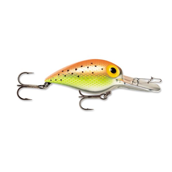 Original Wiggle Wart Lure – 2″ Length, #4 Hook, 3-8 oz, 7′-18′ Depth, Metallic Orange-Chartreuse Spec, Per 1