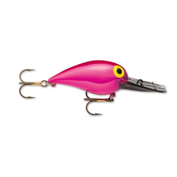 Original Wiggle Wart Lure – 2″ Length, #4 Hook, 3-8 oz, 7′-18′ Depth, Metallic Pink-Black Lip, Per 1