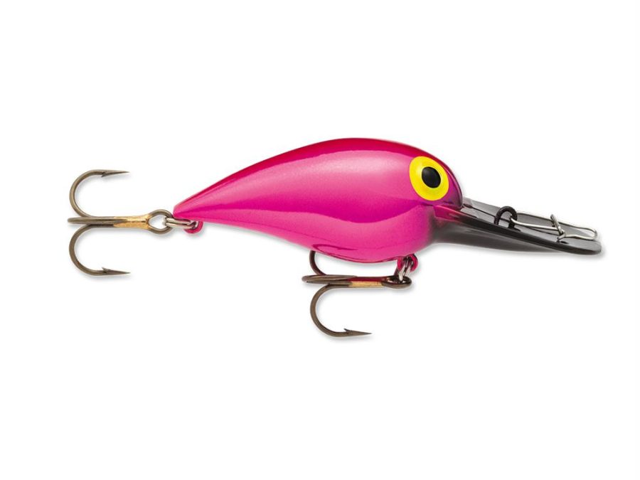 Original Wiggle Wart Lure – 2″ Length, #4 Hook, 3-8 oz, 7′-18′ Depth, Metallic Pink-Black Lip, Per 1