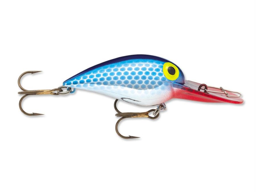 Original Wiggle Wart Lure – 2″ Length, #4 Hook, 3-8 oz, 7′-18′ Depth, Metallic Blue Scale-Red Lip, Per 1