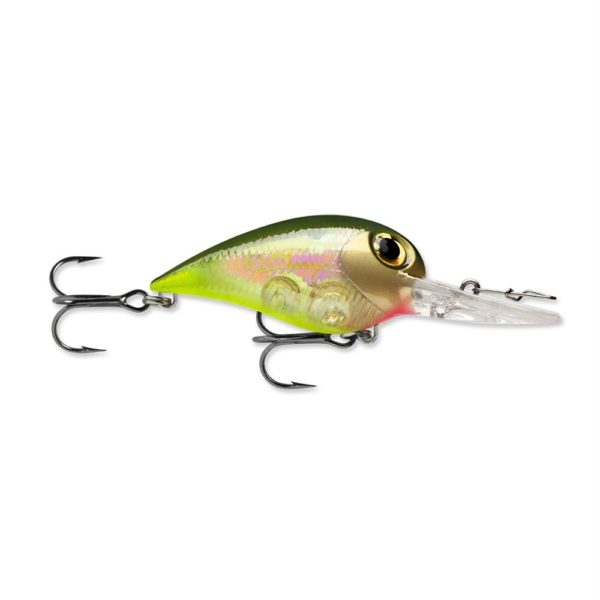 Wiggle Wart MadFlash Hard Bait Lure – 2″ Length, #6 Hook, 3-8 oz, 7′-18′, Olive Chartreuse Glow, Per 1
