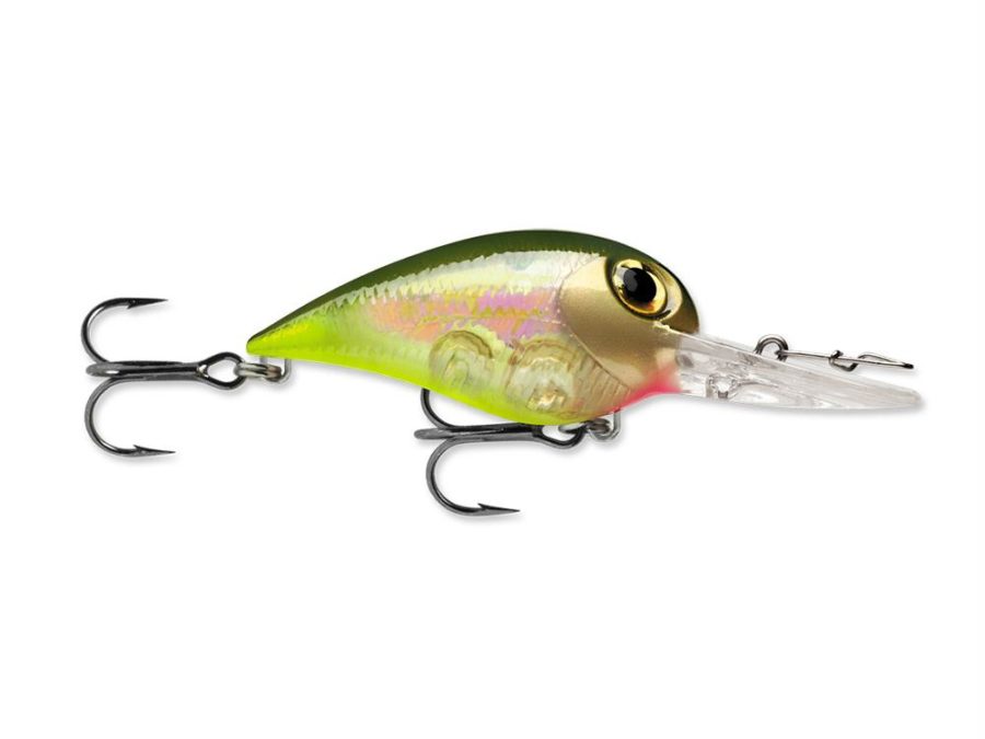 Wiggle Wart MadFlash Hard Bait Lure – 2″ Length, #6 Hook, 3-8 oz, 7′-18′, Olive Chartreuse Glow, Per 1
