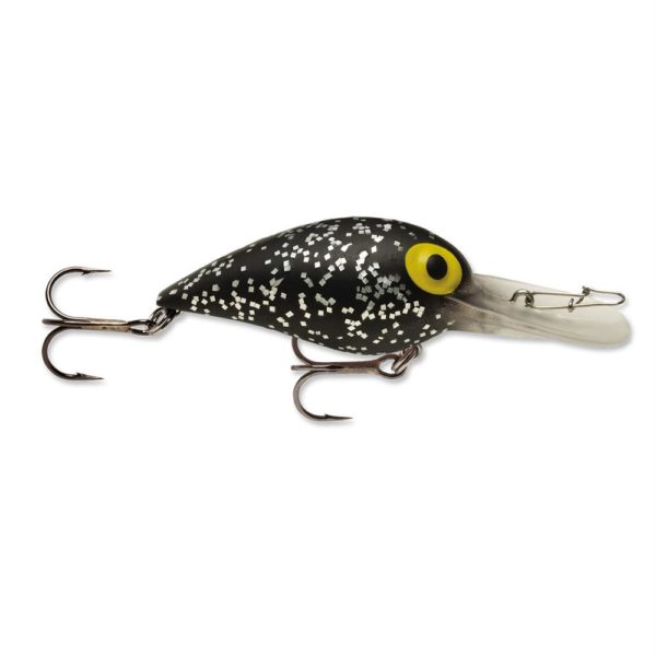 Original Wiggle Wart Lure – 2″ Length, 7′-14′ Depth, Number 4 Hook, Black-Glitter, Per 1