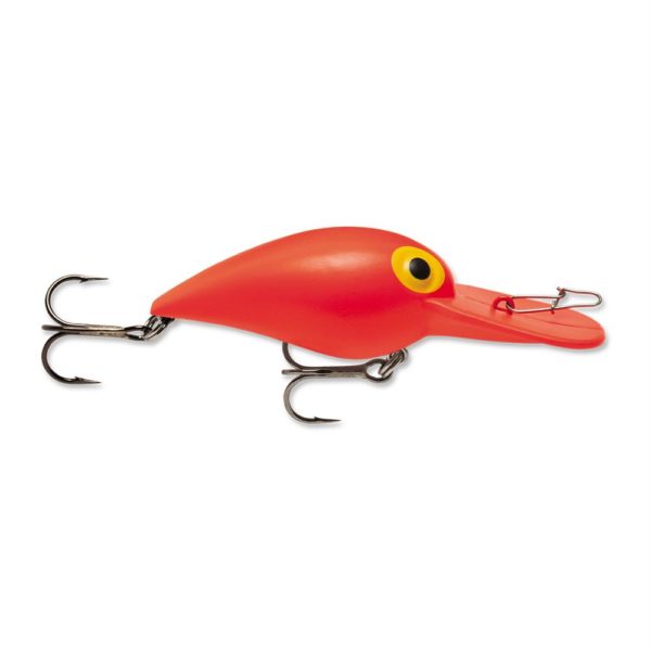 Original Wiggle Wart Lure – 2″ Length, 7′-14′ Depth, Number 4 Hook, Solid Fluroscent Red, Per 1