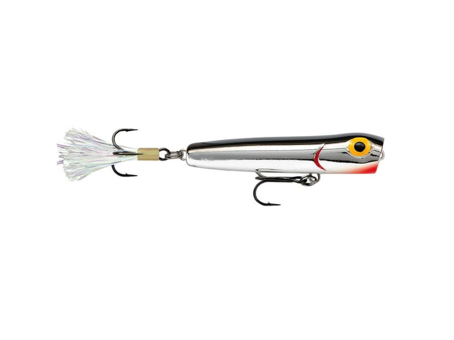 Rattlin’ Chug Bug Hard Bait Lure – 3 1-4″ Length, Topwater Depth, #4 Hook, Metallic Silver-Black Back, Package of 1