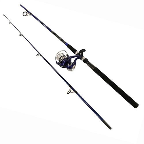 Fin-Chaser Spinning Combo – 40 Reel Size, 8′ Length, 2 Piece, 1-2-1 1-2 oz Lure Rate, Medium-Heavy Power