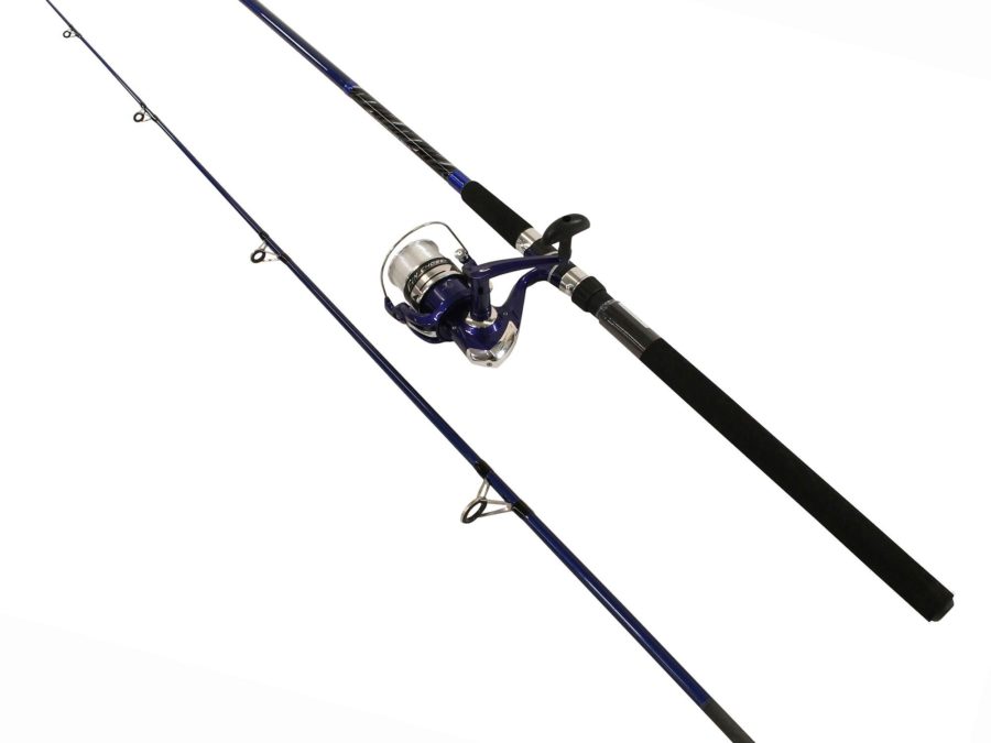 Fin-Chaser Spinning Combo – 60 Reel Size, 9′ Length, 2 Piece, 1-8-2 1-2 oz Lure Rating, Ambidextroous