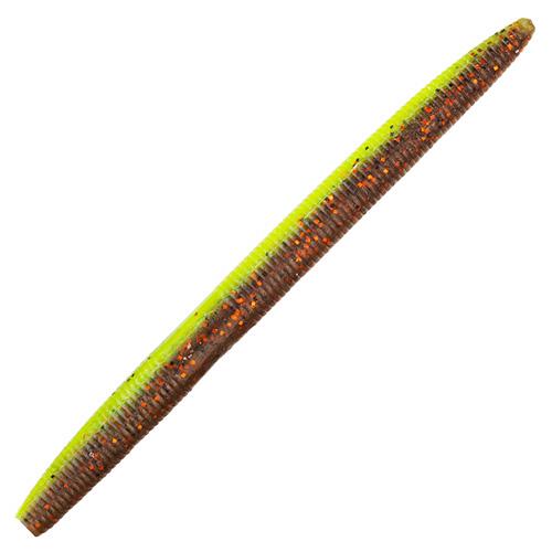 Zero Soft Bair Worm Lure – 5″ Body Length Variable Depth, Coppertreuse, Per 6