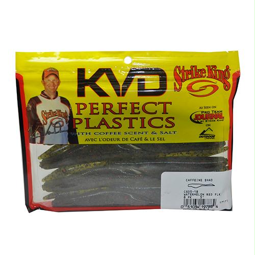 Swim’n Caffeine Shad Soft Bait Lure – 5″ Body Length, Watermelon Red and Black, Per 8