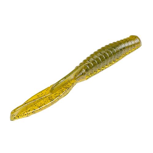 KVD Drop Shot Half Shell Soft Lure – 3 1-2″ Body Length, Green Pumpkin, Per 9