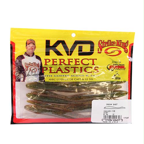 KVD Magnum Dream Shot Soft Lure –  5″ Body Length, Dirt, Per 8