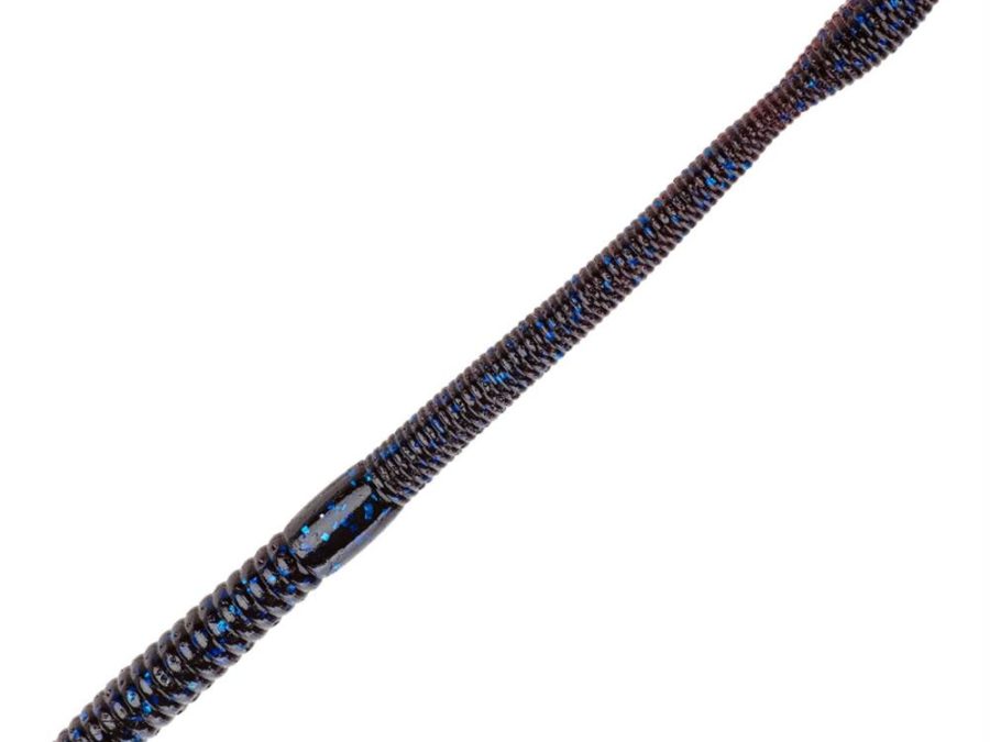 KVD Perfect Plastics Fat Baby Finesse Worm – 5″ Length, Blue Fleck, Package of 12