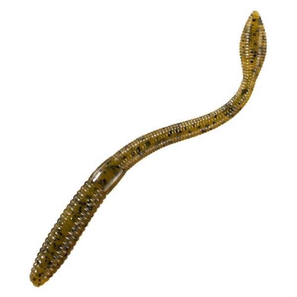 KVD Perfect Plastics Fat Baby Finesse Worm – 5″ Length, Green Pumpkin, Package of 12