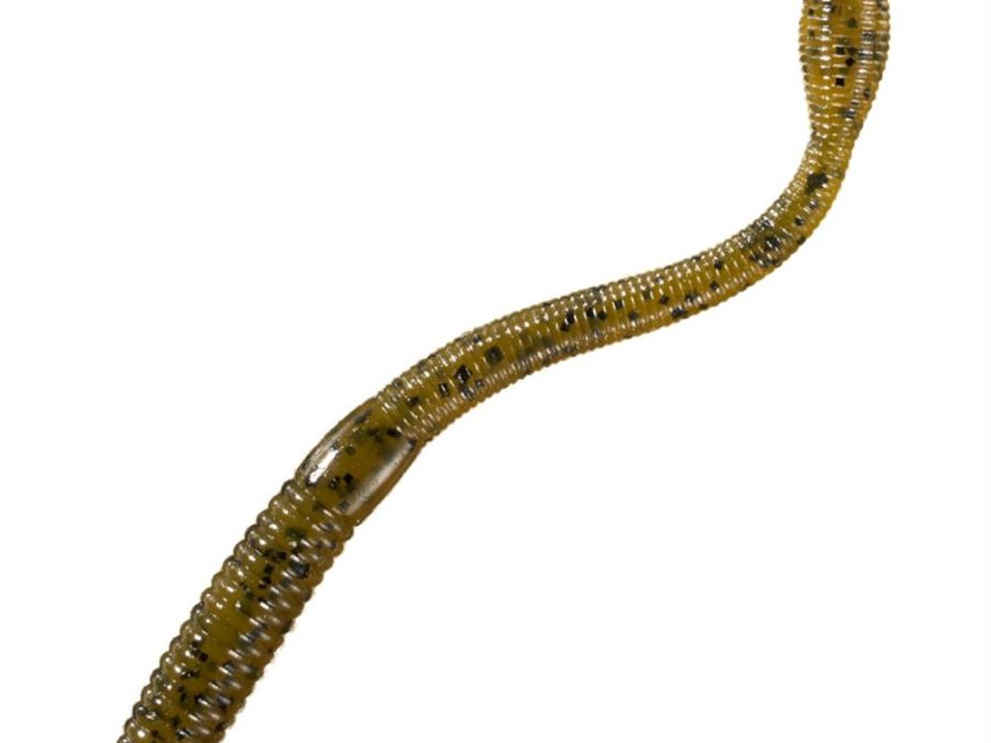 KVD Perfect Plastics Fat Baby Finesse Worm – 5″ Length, Green Pumpkin, Package of 12