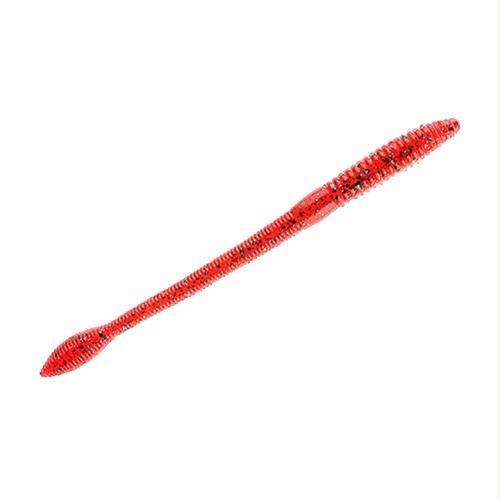 KVD Perfect Plastics Fat Baby Finesse Worm – 5″ Length, Red Bug, Package of 12