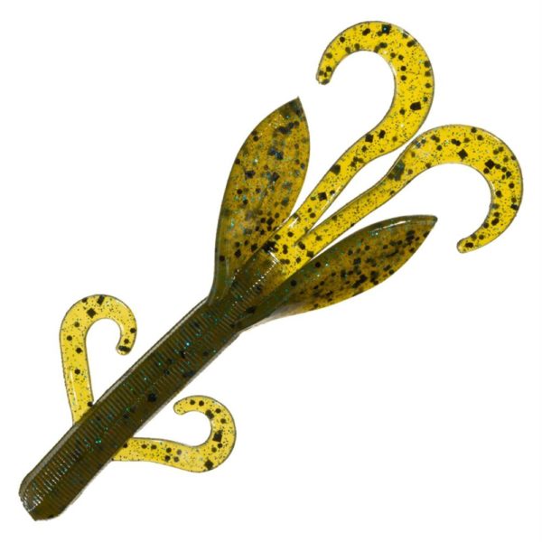 KVD Perfect Plastics Game Hawg – 4″ Length, Green Pumpkin Sapphire, Package of 8