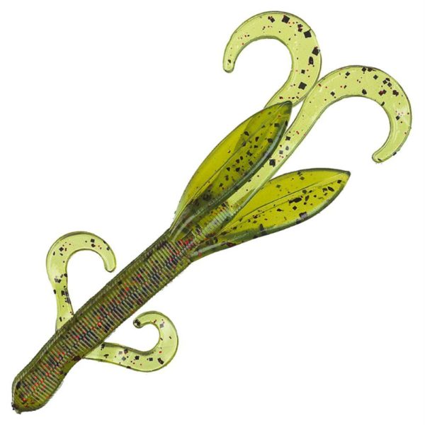 KVD Perfect Plastics Game Hawg – 4″ Length, Watermelon Red-Black Flake, Package of 8