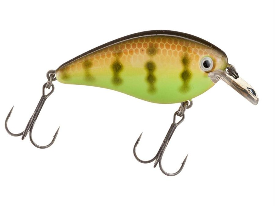 KVD Square Bill Silent Crankbaits – Model 1.0, 2″ Length, 3-8 oz, #6 Hook, Chartreuse Perch, Package of 1