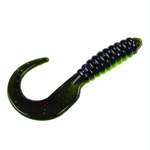 Mr. Crappie Grub Lure – 2″ Length, Tuxedo Black Chartreuse, Package of 15