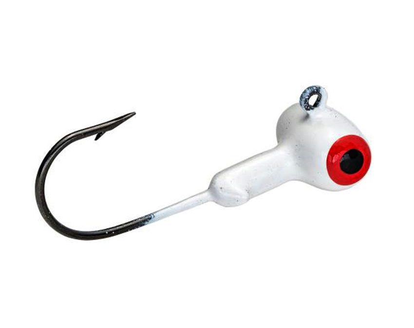 Mr. Crappie Jig Head with Lazer Sharp Eagle Claw Hook – Freshwater, 1-16 oz, #2 Hook, Refrigator White, Package of 8