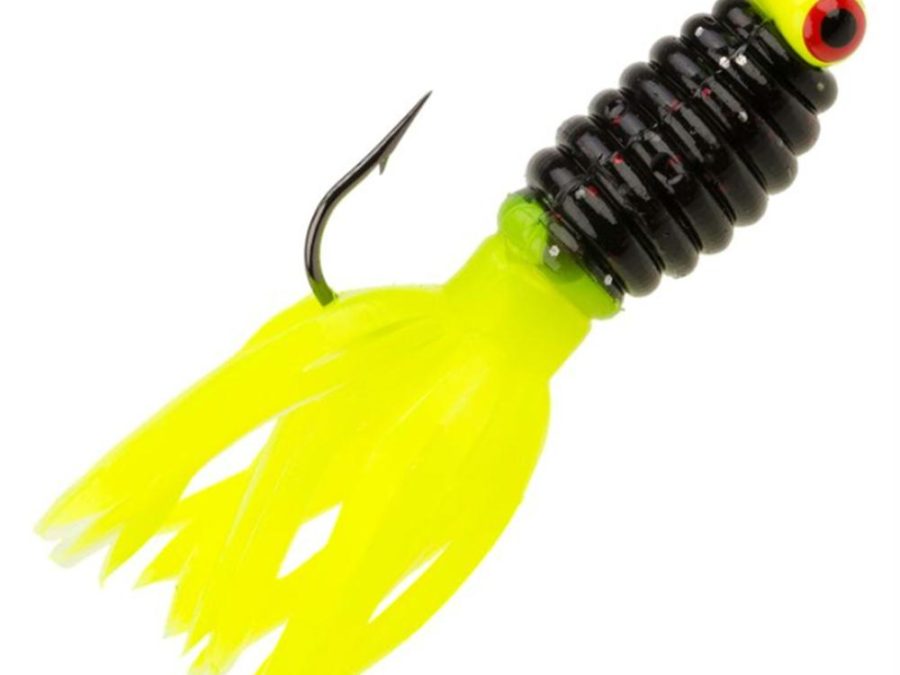 Mr. Crappie Sausage Head Jig –  1-16 oz. #4 Hook, Tuxedo Black-Chartreuse, Package of 3