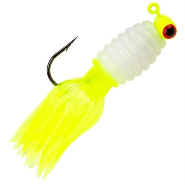 Mr. Crappie Sausage Head Jig –  1-16 oz. #4 Hook, Refrigerator White, Package of 3