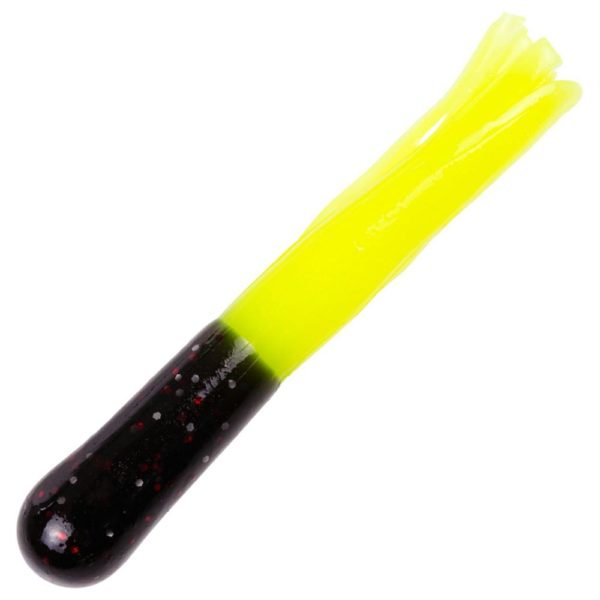 Mr. Crappie Tube Lure – 2″ Length, Tuxedo Black Chartreuse, Package of 15
