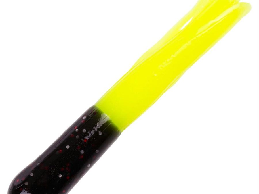 Mr. Crappie Tube Lure – 2″ Length, Tuxedo Black Chartreuse, Package of 15