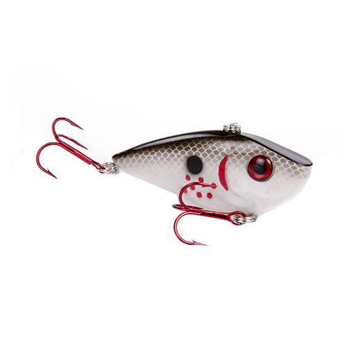 Red Eyed Shad 1-2 oz Hard Lipless Crankbait Lure – 3 1-4″ Length. 8′ Depth, Two Number 6 Treble Hooks, Bleeding Gizzard Shad, Per 1