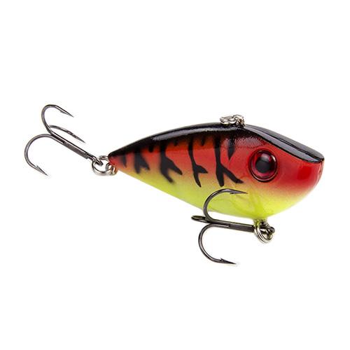 Red Eyed Shad 1-2 oz Hard Lipless Crankbait Lure – 3 1-4″ Length. 8′ Depth, Two Number 6 Treble Hooks, Green Tomato, Per 1