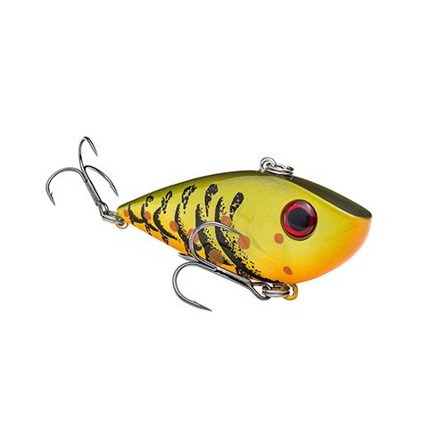 Red Eyed Shad 1-2 oz Hard Lipless Crankbait Lure – 3 1-4″ Length. 8′ Depth, Two Number 6 Treble Hooks, Green Pumpkin Craw, Per 1