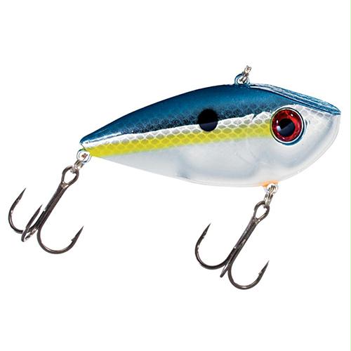 Red Eyed Shad 1-4 oz Hard Lipless Crankbait Lure – 2″ Length. Variable Depth, Two Number 6 Treble Hooks, Chrome Sexy Shad, Per 1