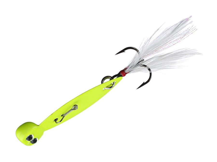 Rage Blade Blaster Bait Lure – Freshwater,  1-2 oz, Feathered Treble Hook, Chartreuse, Package of 1