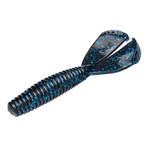 Rage Twin Tail Baby Menace Soft Lure – 3″ Body Length, Black Blue Flake, Per 9
