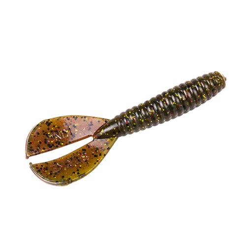 Rage Twin Tail Menace Grub Soft Bait Lure – 4″ Body Length, Falcon Lake Craw, Per 8