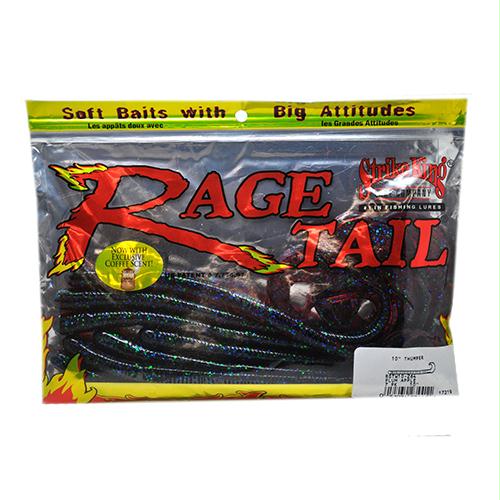 Rage Thumper Worm Soft Bait Lure – 10″ Body Length, Plum Apple, Per 7