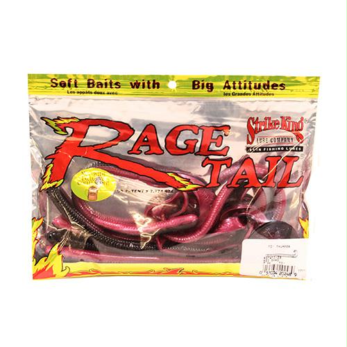 Rage Thumper Worm Soft Bait Lure – 10″ Body Length, Red Shad, Per 7