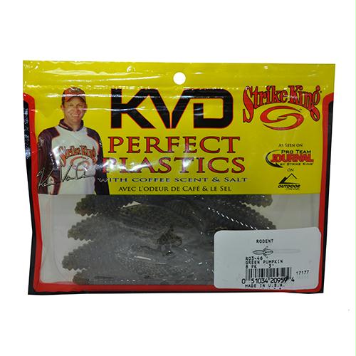 KVD Baby Rodent Soft Bait Lure – 3″ Body Length, Green Pumpkin, Per 8