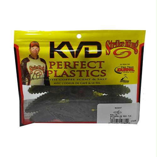 KVD Rodent Soft Bait Lure – 4″ Body Length, Watermelon Red and Black, Per 6