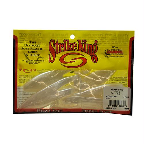 Super Toad Soft Bait Lure – 4″ Body Length, Pearl, Per 5