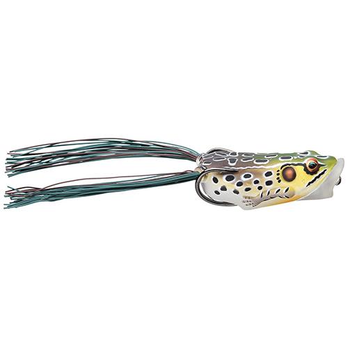 Frog Body Hollow Body Popper Bait – Freshwater, 2 1-2″ Length, 1-2 oz Weight, Emerald-Brown, Per 1