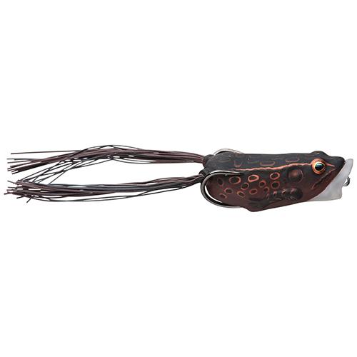 Frog Body Hollow Body Popper Bait – Freshwater, 2 1-2″ Length, 1-2 oz Weight, Brown-Maroon, Per 1