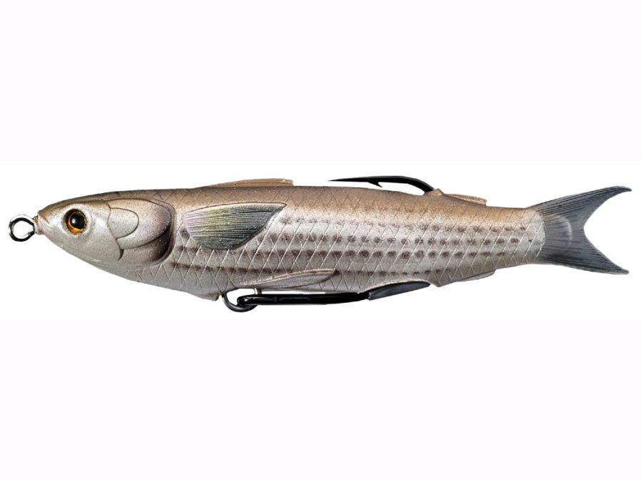 Mullet Hollow Body Lure – Saltwater, 5 3-8″ Length, 5-8 oz, Surface Depth, Natural-Brown, Per 1