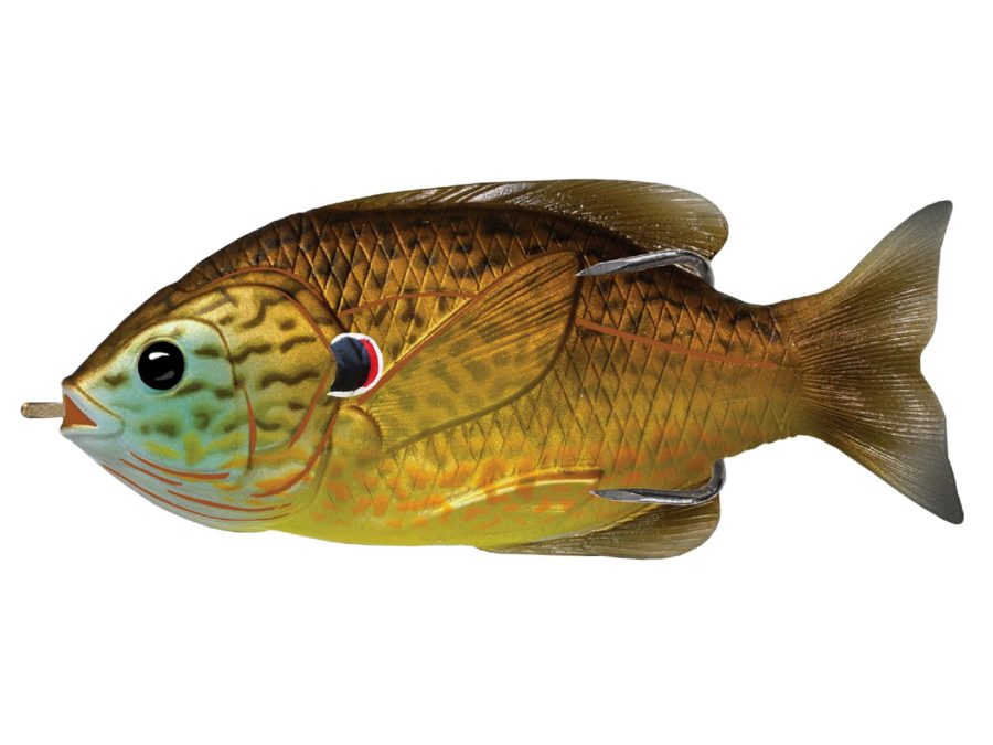 Sunfish Hollow Body – Freshwater, 4″ Length, 3-4 oz, Topwater Depth, Copper Pumpkinseed, Per 1