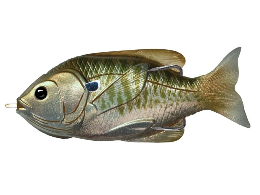 Sunfish Hollow Body – Freshwater, 4″ Length, 3-4 oz, Topwater Depth, Olive-Metallic Bluegill, Per 1