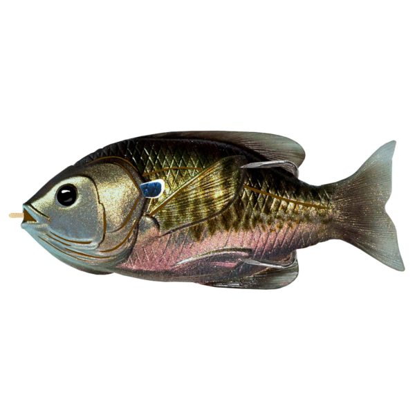 Sunfish Hollow Body – Freshwater, 4″ Length, 3-4 oz, Topwater Depth, Midnight-Metallic Bluegill, Per 1