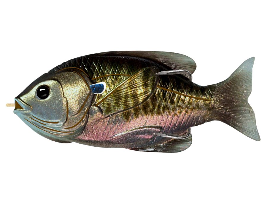 Sunfish Hollow Body – Freshwater, 4″ Length, 3-4 oz, Topwater Depth, Midnight-Metallic Bluegill, Per 1