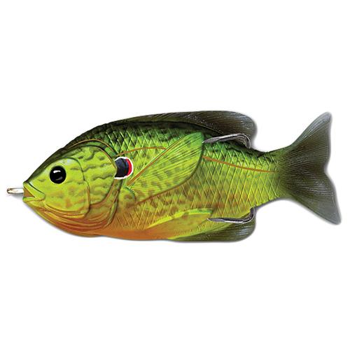 Sunfish Hollow Body – Freshwater, 4″ Length, 3-4 oz, Topwater Depth, Florescent Pumpkinseed, Per 1