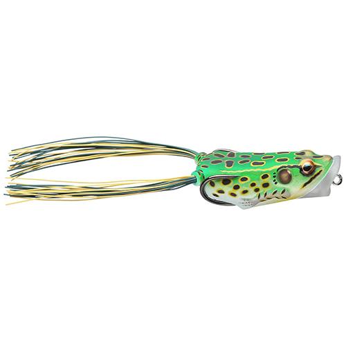 Frog Body Hollow Body Popper Bait – Freshwater, 2″ Length, 3-8 oz Weight, Green-Yellow, Per 1
