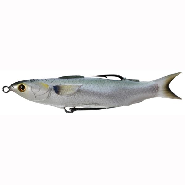 Mullet Hollow Body Lure – Saltwater, 4 1-2″ Length, 1-2 oz, Surface Depth, Silver. Per 1
